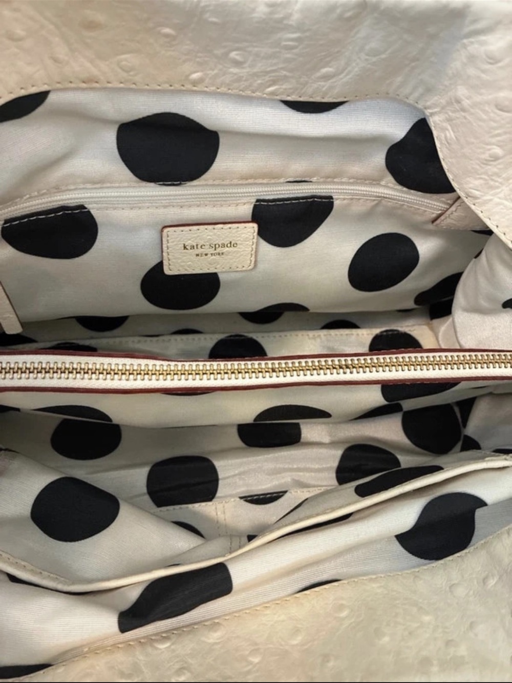 Kate Spade Stevie Hobo Bexley Embossed
Ostrich Leather Color Clotted Cream - Picture 7 of 13